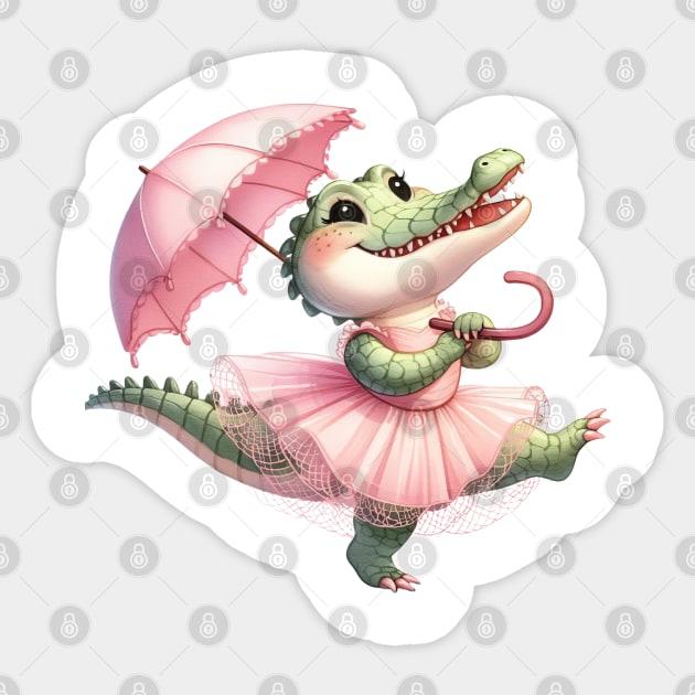 Valentine Love Crocodile Sticker by Chromatic Fusion Studio